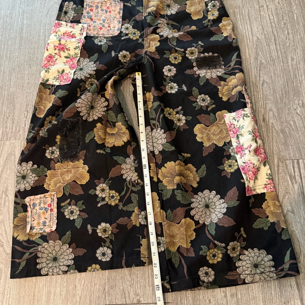 Pol Floral Patchwork Overall Nwot - image 7
